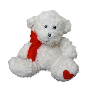 American Greetings Plush Stuffed Animal Bear with Bow & Heart